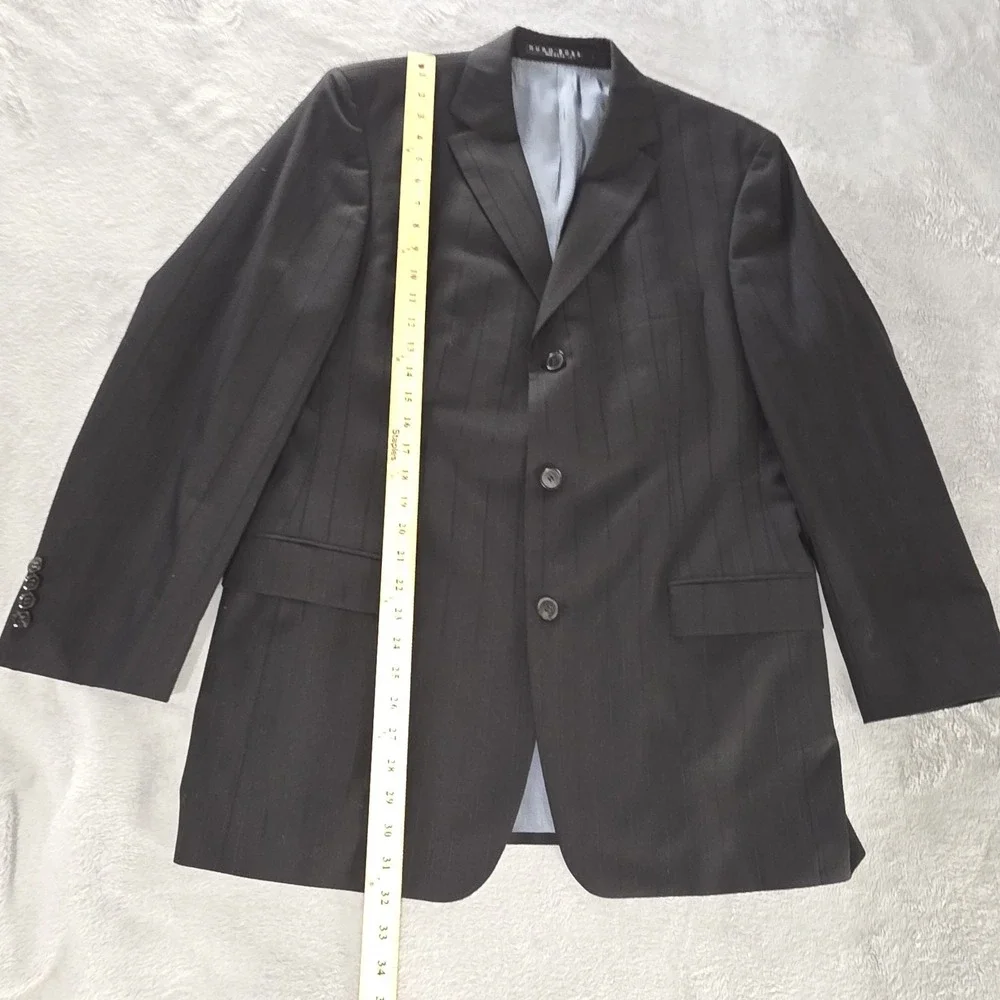 HUGO BOSS Black Label Rossellini Movie Blazer Mens 42R Wool Pinstriped 3 Button